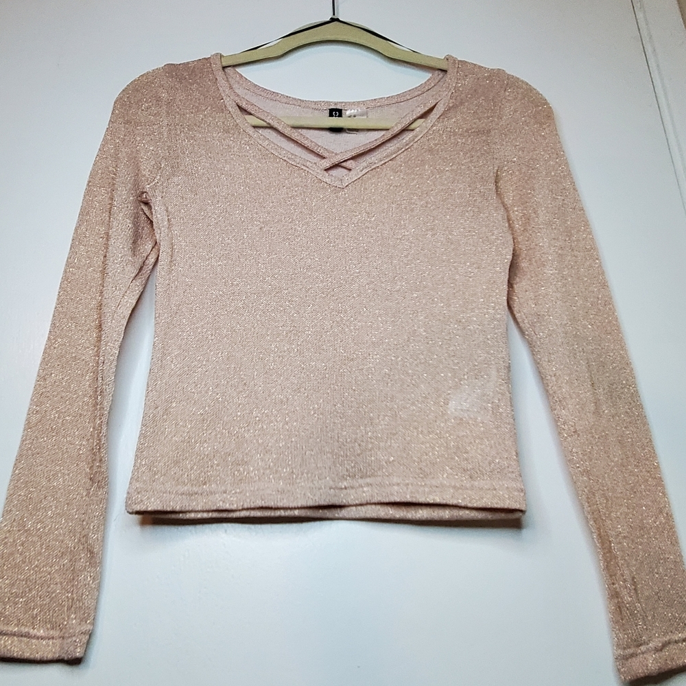 Gold sparkle peach top